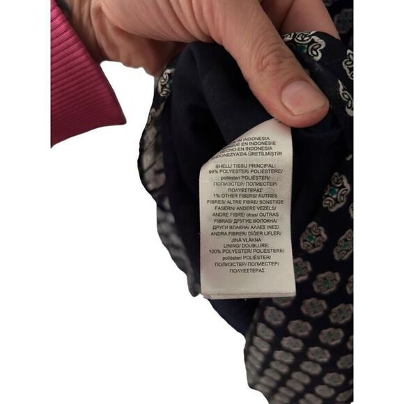 Lauren Ralph Lauren Long Sleeve Polyblend Talsha Tie-Neck Blouse Multicolor Sz L - Picture 8 of 10